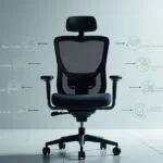 Cadeira ergonômica DT3 em destaque com ilustrações dos principais ajustes