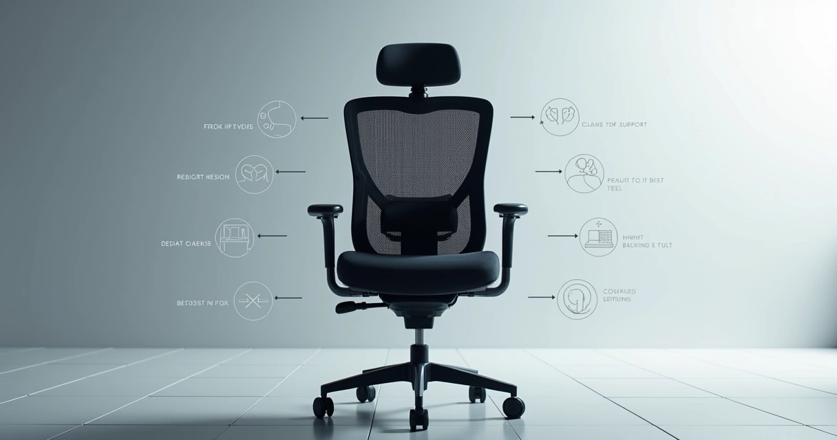 Cadeira ergonômica DT3 em destaque com ilustrações dos principais ajustes