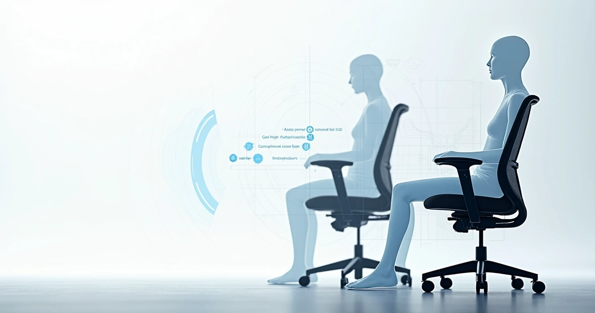 Integração entre corpo humano e cadeira ergonômica ajustável